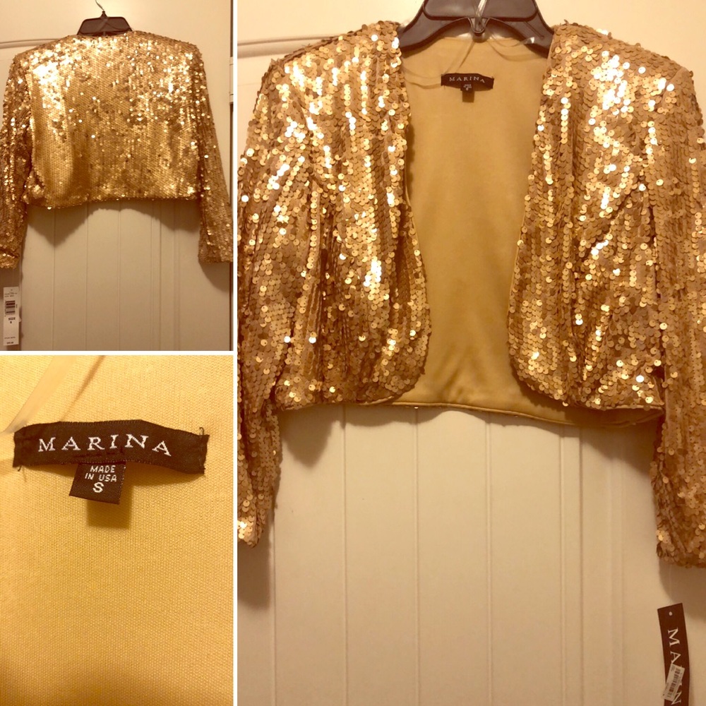Gold Sequins Short Jacket